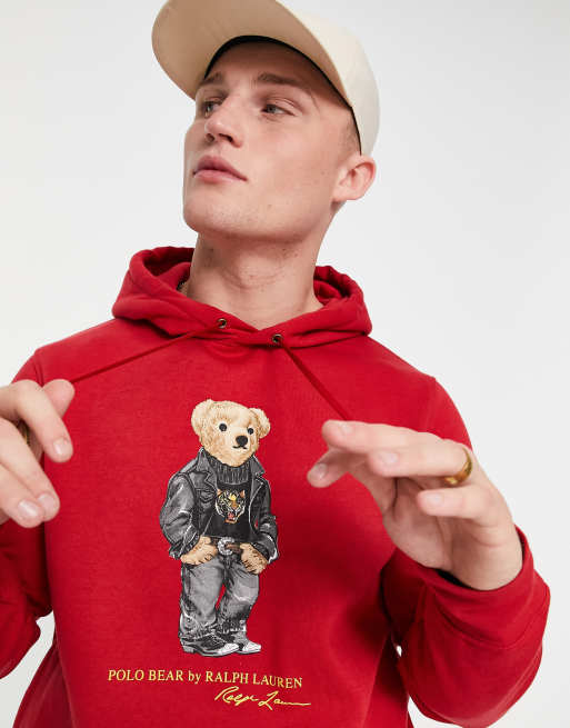 Red bear hoodie new arrivals