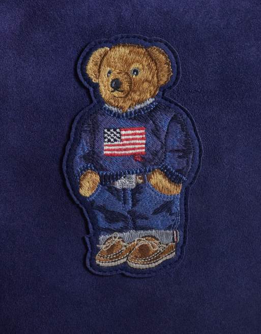 Polo Ralph Lauren bear print large tote bag in navy, 3 of 4