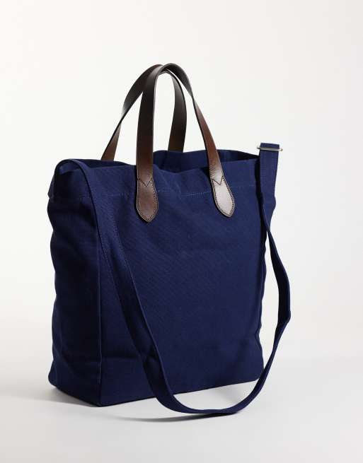Polo Ralph Lauren bear print medium tote bag in navy, 4 of 4