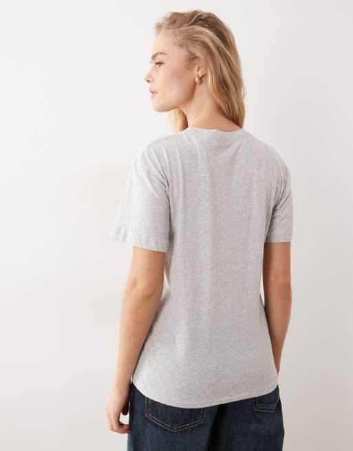 Polo Ralph Lauren bear print relaxed t-shirt in light grey marl, 3 of 4
