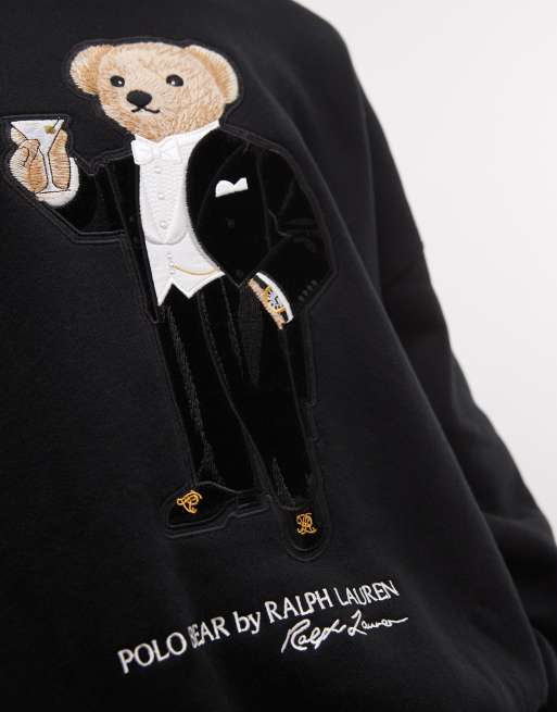 Polo Ralph Lauren bear print sweatshirt in black, 4 of 4