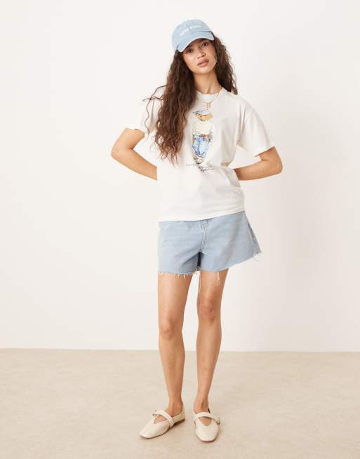 Polo Ralph Lauren bear print t-shirt in off white, 4 of 4