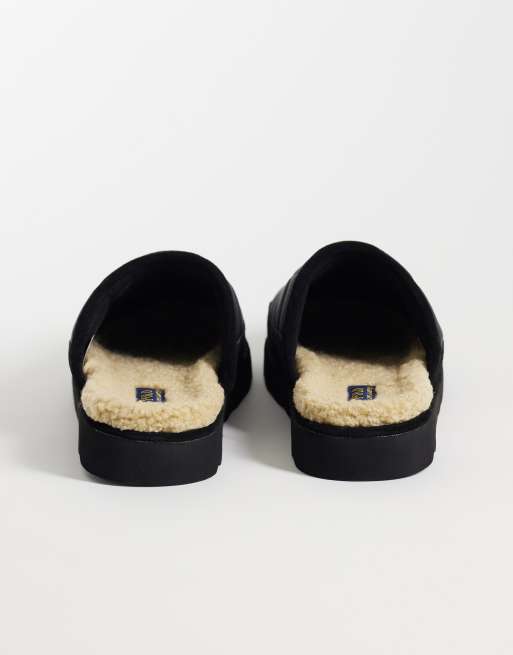 Polo Ralph Lauren Bear Reade scuff slippers in black, 4 of 5