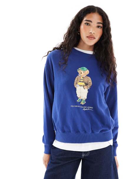 Polo Ralph Lauren bear sweatshirt in blue - view 1