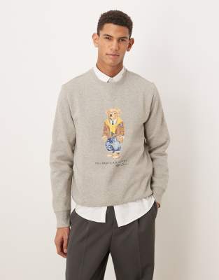 Polo Ralph Lauren Men's Grey Bear Sweatshirt In