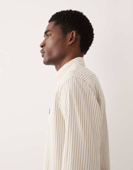 Polo Ralph Lauren - Beige bomuldsskjorte med striber og ikonlogo, 4 af 5