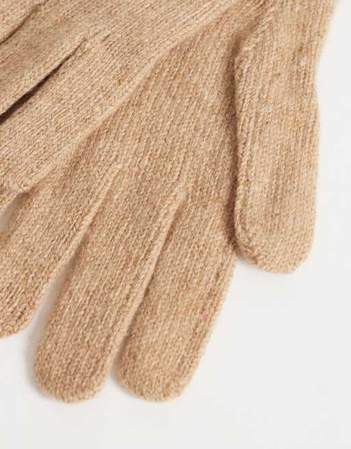 Polo Ralph Lauren – Beige, flätstickade vantar, 2 av 3
