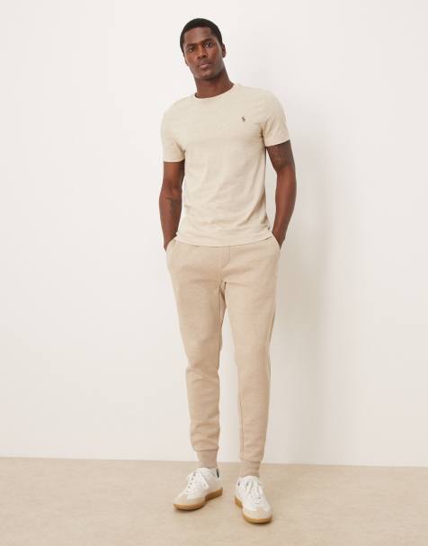 Polo Ralph Lauren - Beige joggingbukser med ikonlogo i dobbeltstrik - view 1