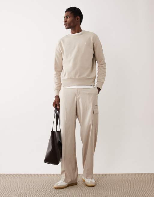 Polo Ralph Lauren - Beige sweatshirt i jersey med ikonlogo og loopback-design, 2 af 5