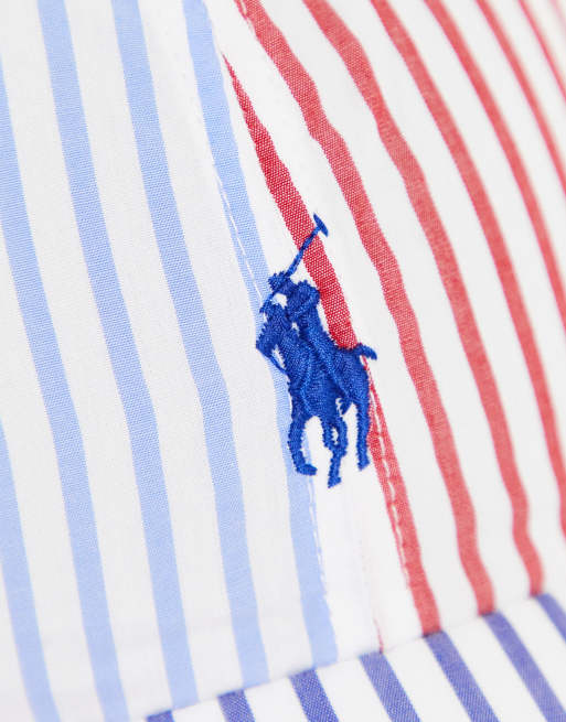 Polo Ralph Lauren - Berretto blu e rosso a righe con logo, 3 di 4