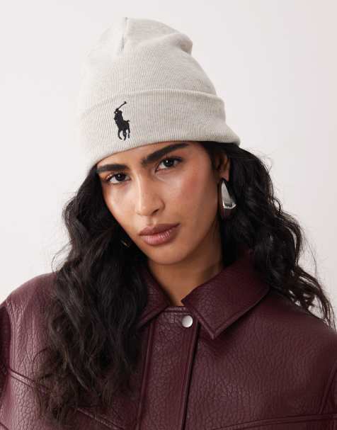 Polo Ralph Lauren - Berretto in maglia di cotone grigio mélange con logo - view 1