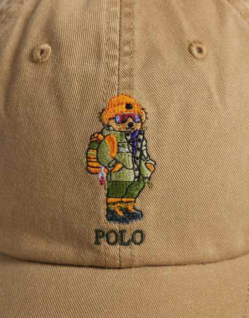 Polo Ralph Lauren bestickte Bären-Baseballcap in Austin Beige, 2 von 3