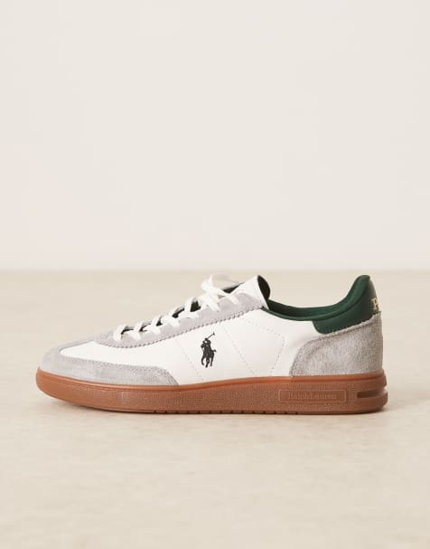 Polo Ralph Lauren B'ford baskets en gris, vert et blanc - view 1