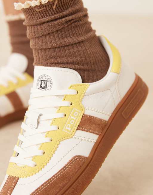 Polo Ralph Lauren B'ford trainers in yellow and brown, 4 of 5