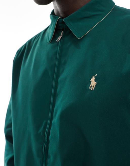 Polo Ralph Lauren – Bi-swing – Mörkgrön harrington-jacka med foder och ikonlogga i twill av polyester, 3 av 4