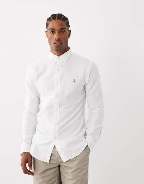 Polo Ralph Lauren slim fit stretch poplin shirt in white