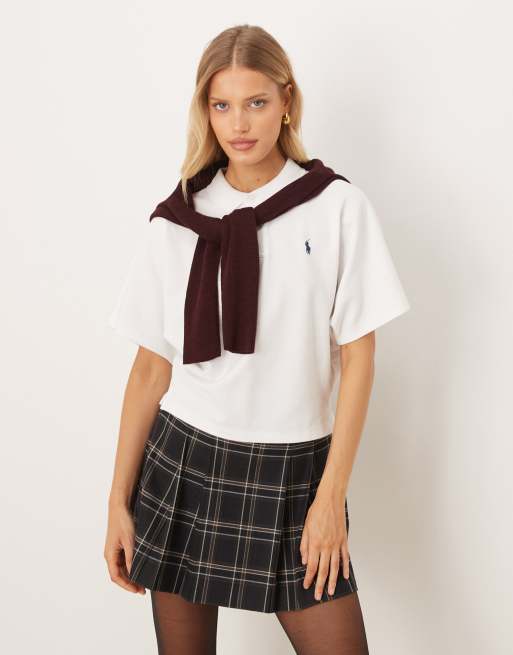 Polo Ralph Lauren – Biała dzianinowa koszulka z kołnierzykiem polo