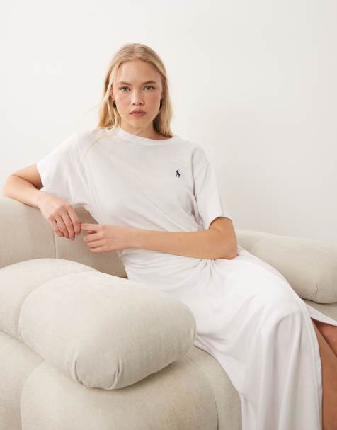 Polo Ralph Lauren – Biała dzianinowa sukienka maxi - view 1