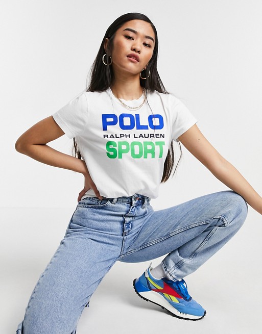 Polo Ralph Lauren – Biały T-shirt z logo Sport VWSX