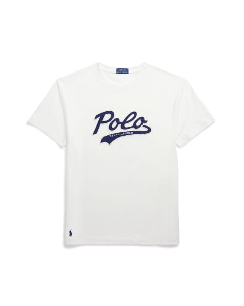 Polo Ralph Lauren – Biały T-shirt z tkaniny frotté z logo w uczelnianym stylu - view 1