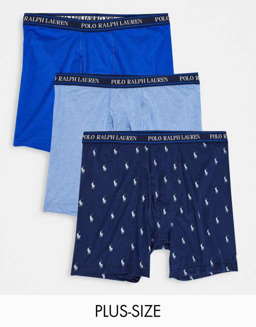 Polo Ralph Lauren Big Tall 3 pack trunks in gray blue with all