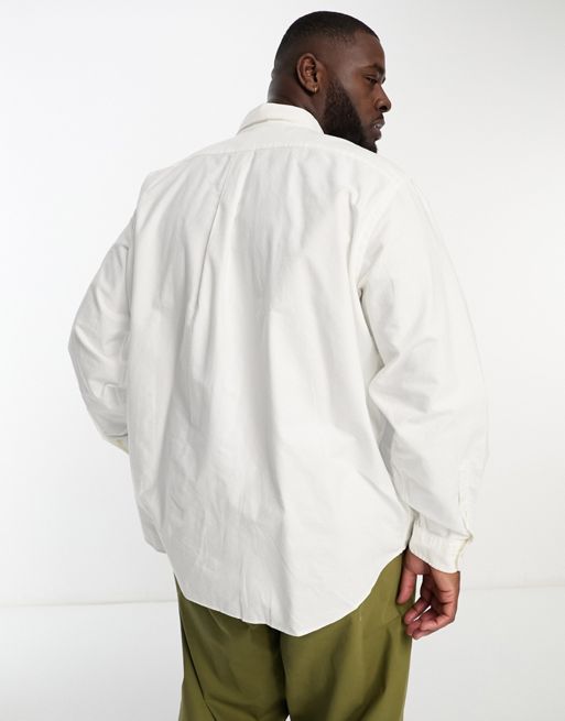 Polo Ralph Lauren Big & Tall bear logo oxford shirt classic fit in white