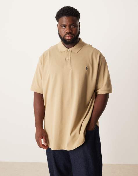 Polo Ralph Lauren – Big & Tall – Beige pikétröja i pimabomull med ikonlogga - view 1