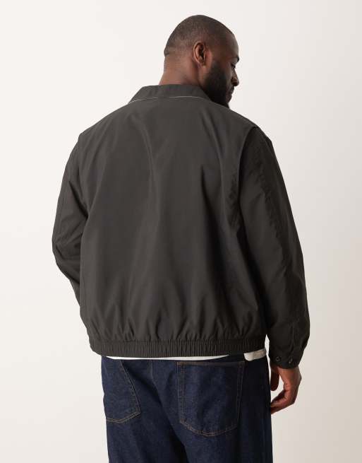 Polo Ralph Lauren Big & Tall Bi-swing lined twill harrington jacket in black, 3 of 5