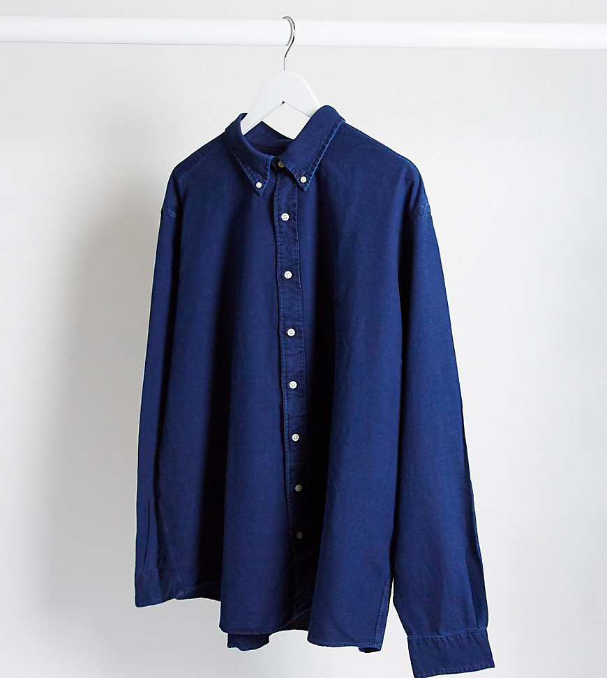 Polo Ralph Lauren Big & Tall – Blå oxfordskjorta med button down-krage och logga