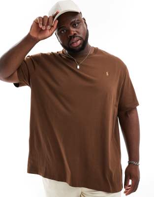 Polo Ralph Lauren Big & Tall – Brun t-shirt med ikonlogga - view 1