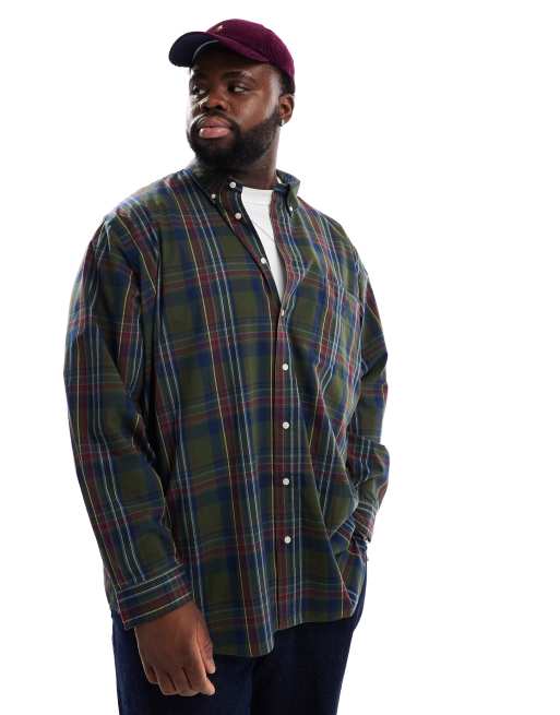 Polo Ralph Lauren Big & Tall - Chemise en madras à carreaux et à logo emblématique - Vert foncé