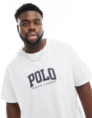 Polo Ralph Lauren Big & Tall collegiate logo t-shirt classic oversized fit in white
