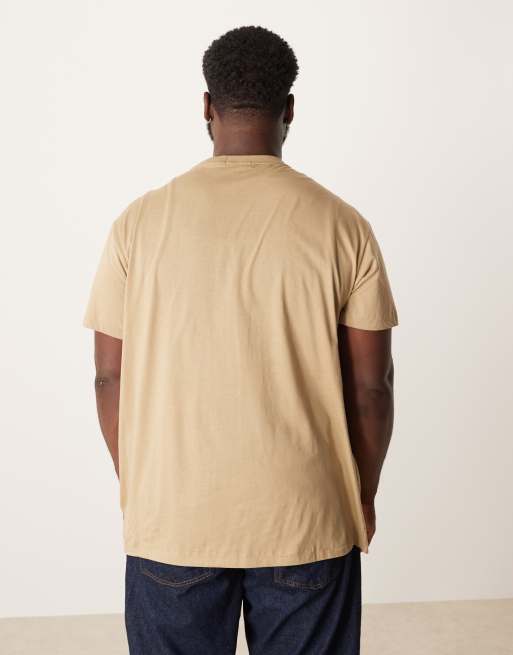 Polo Ralph Lauren Big & Tall collegiate script logo t-shirt classic fit in tan, 3 of 5