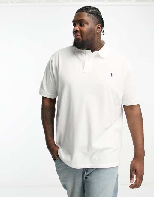 Polo Ralph Lauren Big & Tall - Custom-fit piqué polo met iconisch logo in wit