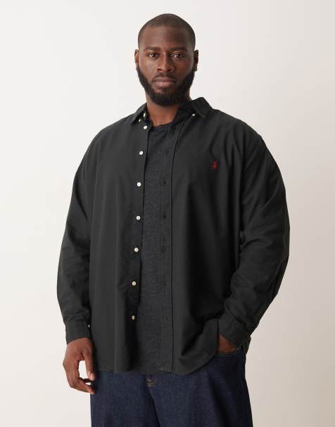 Polo Ralph Lauren Big & Tall icon logo oxford shirt in black