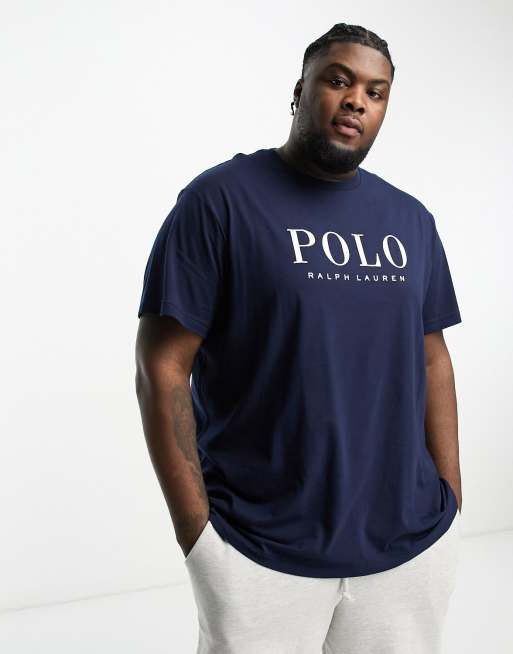 Polo Ralph Lauren Big & Tall front logo T-shirt custom fit in navy | ASOS