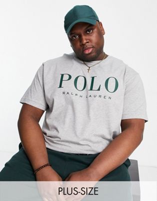 Polo Ralph Lauren Big & Tall front logo t-shirt in grey marl