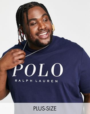 Polo Ralph Lauren Big & Tall front logo t-shirt in navy