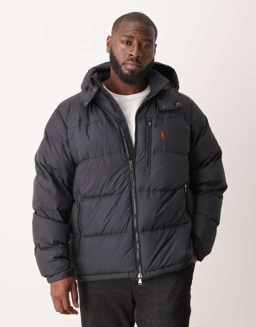 Polo Ralph Lauren Big & Tall – Gorham – Czarna, ocieplana kurtka puchowa z logo