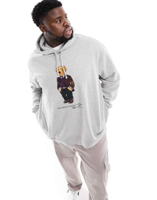 Buy Polo Ralph Lauren Grey Polo Bear Fleece Hoodie for Men in UAE