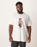 [Polo Ralph Lauren] Polo Ralph Lauren Big & Tall heritage cap bear print t-shirt in white 5XL white