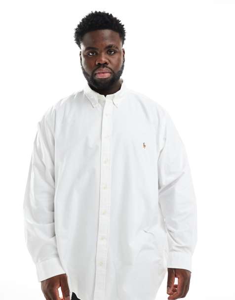Polo Ralph Lauren Big & Tall - Hvid Oxford-skjorte med ikonlogo - view 1