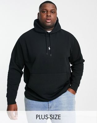 Polo Ralph Lauren Big & Tall icon central logo hoodie in black