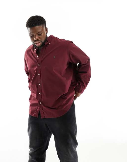 Burgundy polo 2025 dress shirt