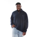 [Polo Ralph Lauren] Polo Ralph Lauren Big & Tall icon logo double knit half-zip sweatshirt in navy XL navy