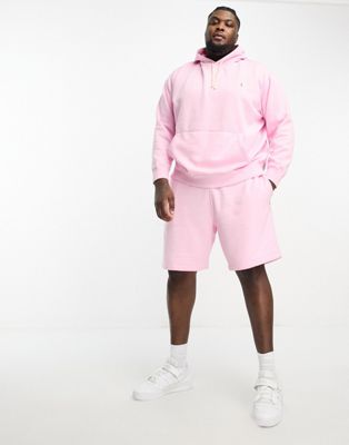 Polo Ralph Lauren Big & Tall icon logo fleece sweat shorts in pink CO-ORD