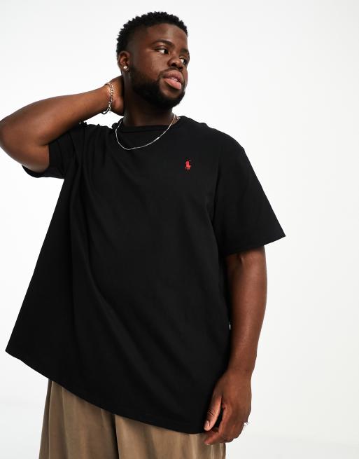 Polo Ralph Lauren Big Tall icon logo heavyweight T shirt classic oversized fit in black ASOS