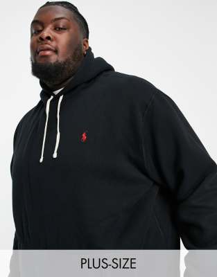 Polo Ralph Lauren Big & Tall icon logo hoodie in black