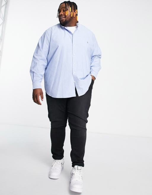 Polo Ralph Lauren Big & Tall icon logo oxford shirt in blue | ASOS