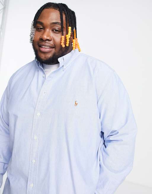 Polo Ralph Lauren Big & Tall icon logo oxford shirt in blue | ASOS
